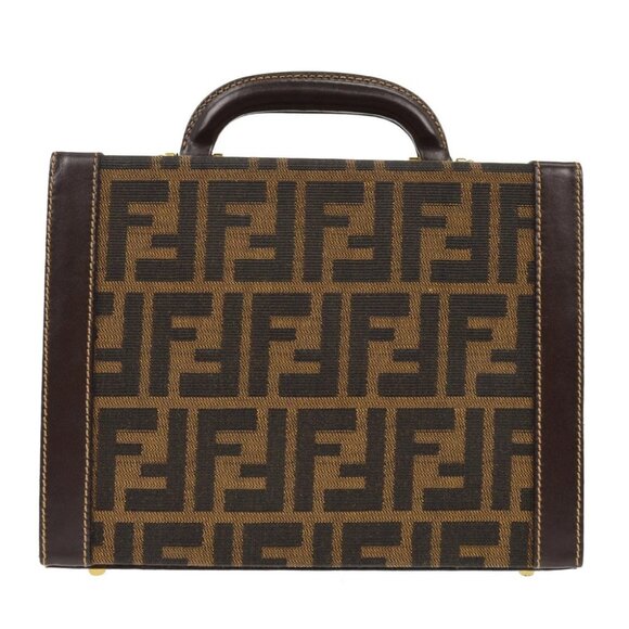 Fendi Brown Zucca Vanity Makeup Box - Picture 1 of 12